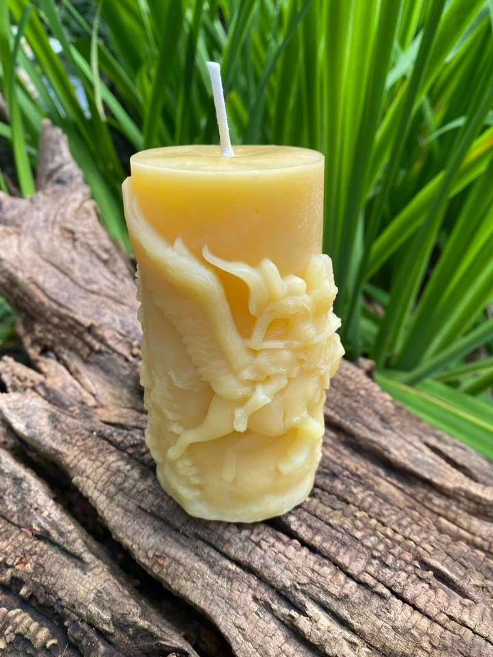 Viking Valkyrie / Beeswax Pillar Candle /Norse Gods /Thor /Freya /Honey Aroma - Image 3 of 4