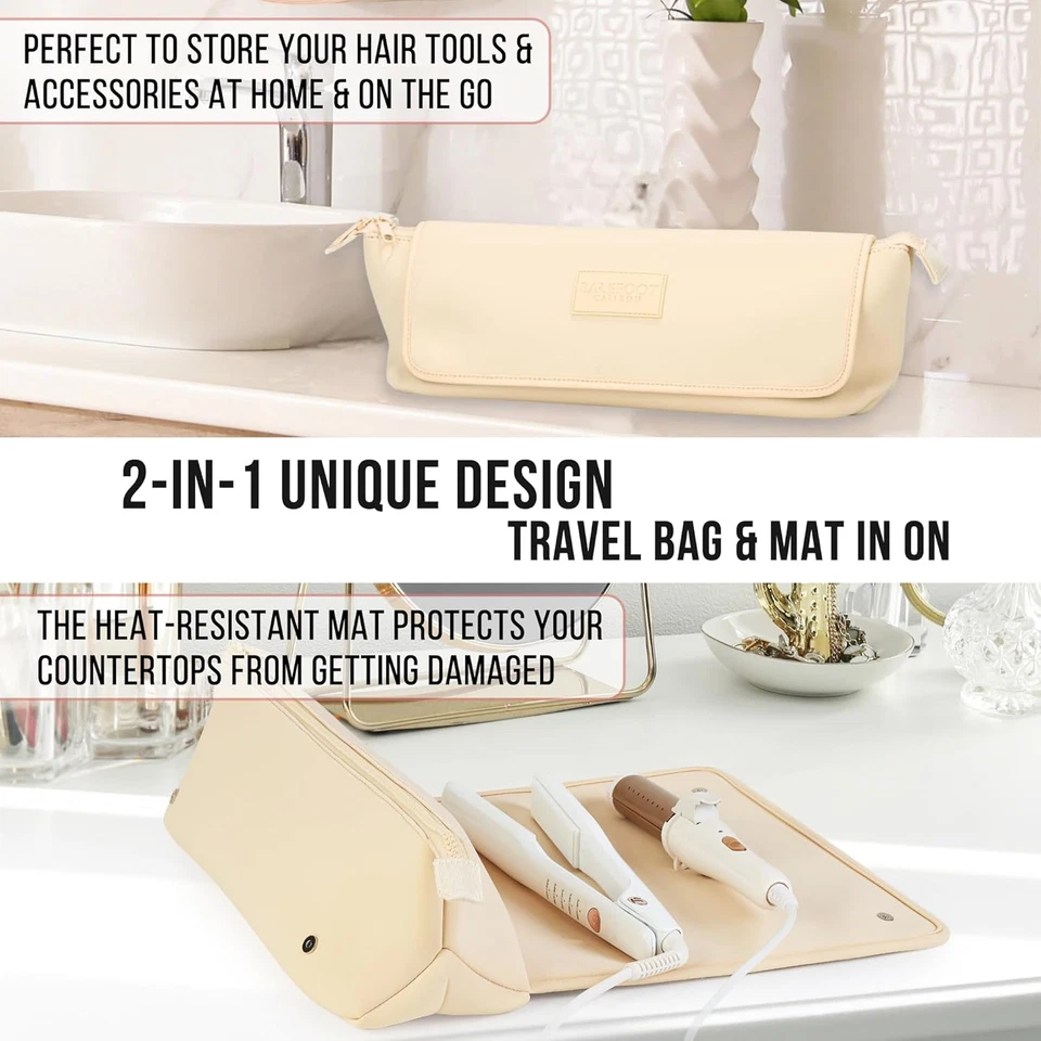 Hair Tools Travel Bag and Heat Resistant Mat, 2-in-1 design, Portable Organizer - Image 4 of 4