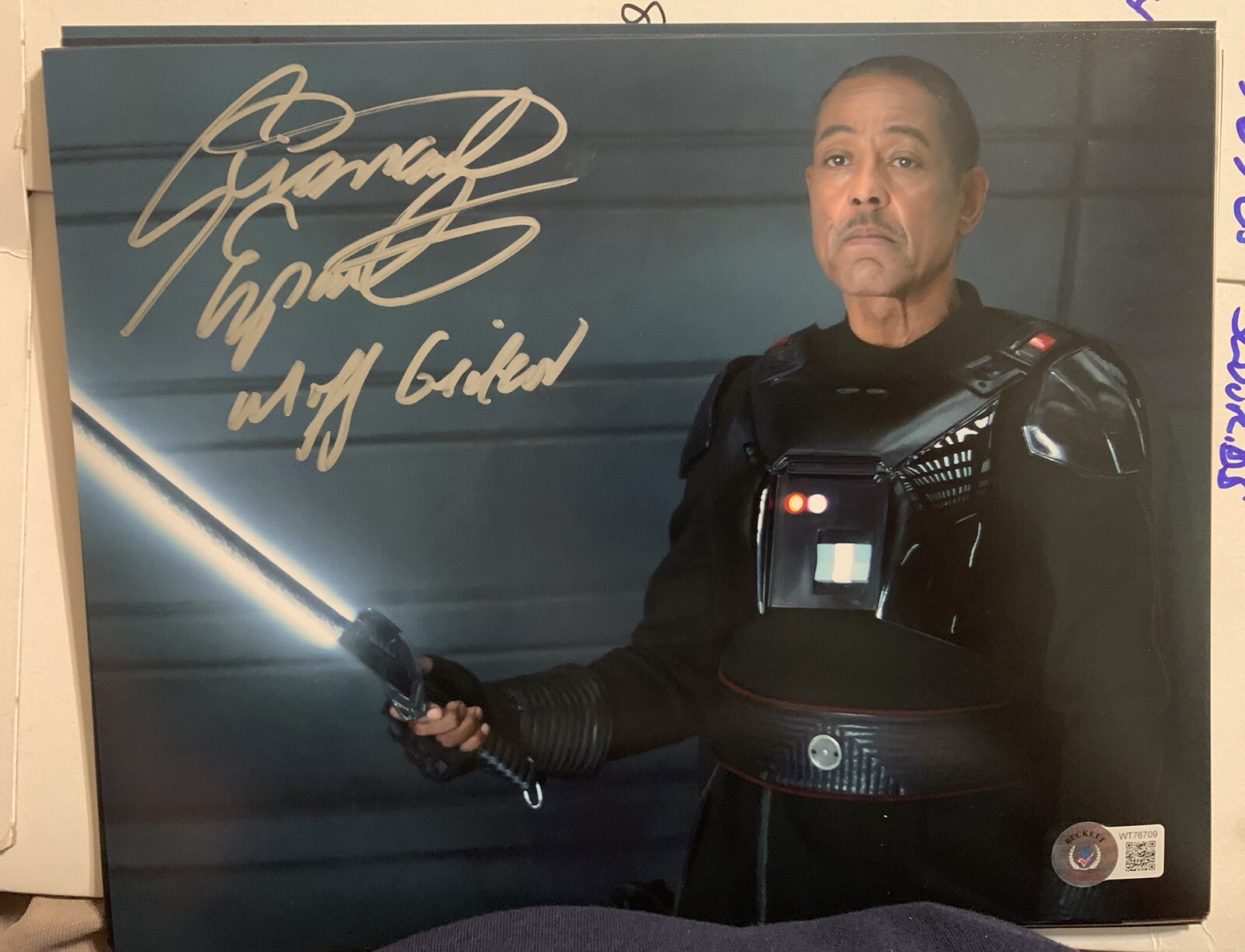 Beckett certified signed 8x10 Giancarlo Esposito Mandolorian Star Wars Photo 