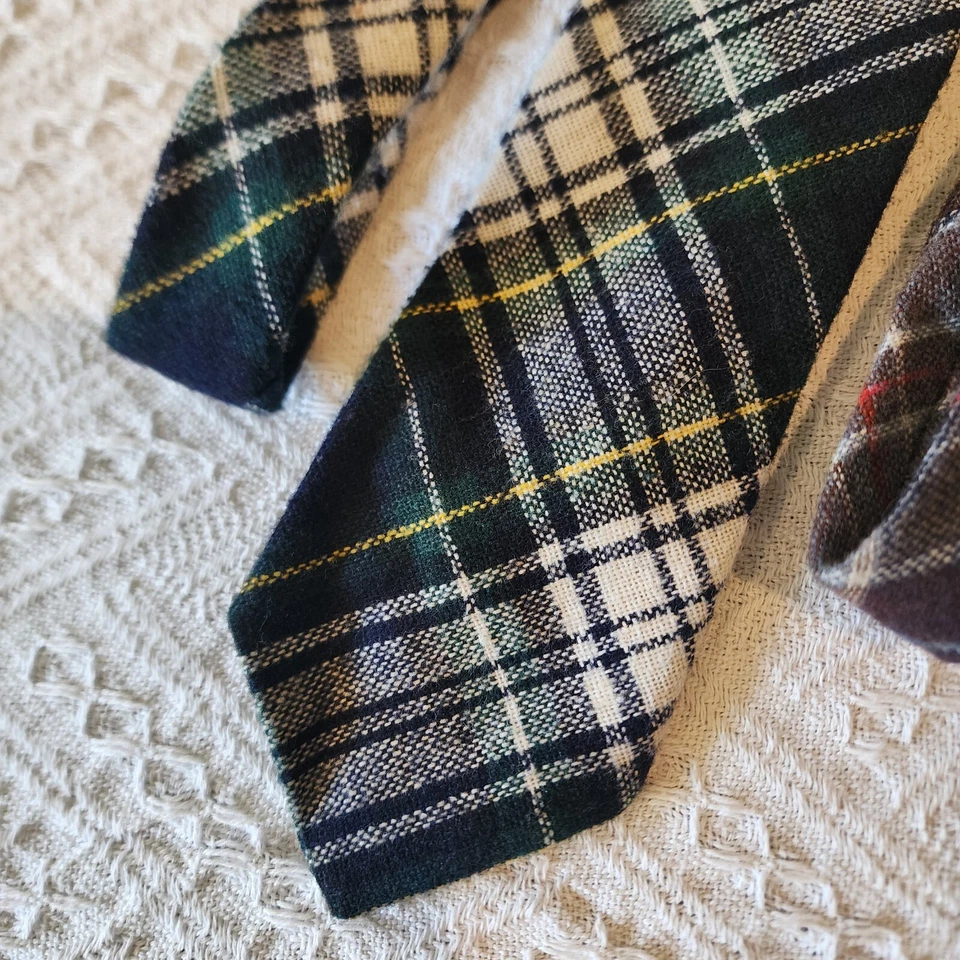 Corbata para hombre Mervyn’s Pour Les Hommes a cuadros mezcla de lana lote de 2 Foto 3 de 4