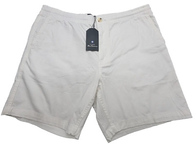 Ben Sherman Shorts Mens XL 36W+ 7'' White Casual Regular Fit Stretch Logo