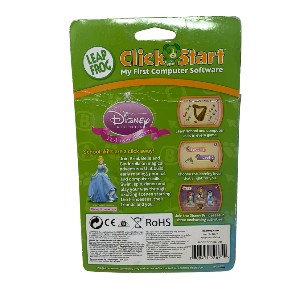 NIP LeapFrog Educational ClickStart Cartridge - Disney Princess Love of Letters - Image 4 of 4