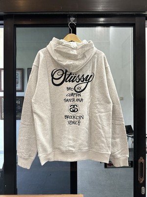 Stussy World Tour hoodie Ash Heather - Large (Only one stock) | eBay