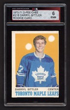1970-71 OPC #218 DARRYL SITTLER ROOKIE CARD KSA 6 EX-NM. rookie card picture