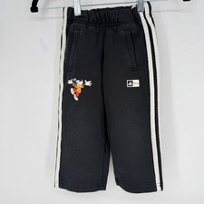adidas x Disney Mickey Mouse Sweatpants Toddler 3T Black Joggers Drawstring