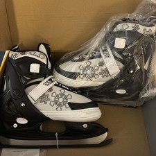 Nattork Black/White w/Snowflakes Ice Skates F...