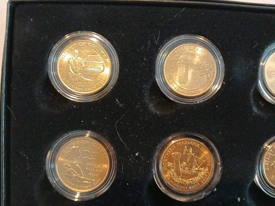 2009 24 Karat Gold Plated Philadelphia & Denver State Quarters 12 Coins - Image 4 of 4
