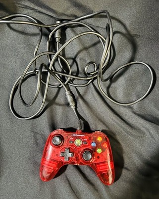Xbox 360 Wired Controller PowerA 105660-FR Red Translucent Mini Pro EX UNTESTED