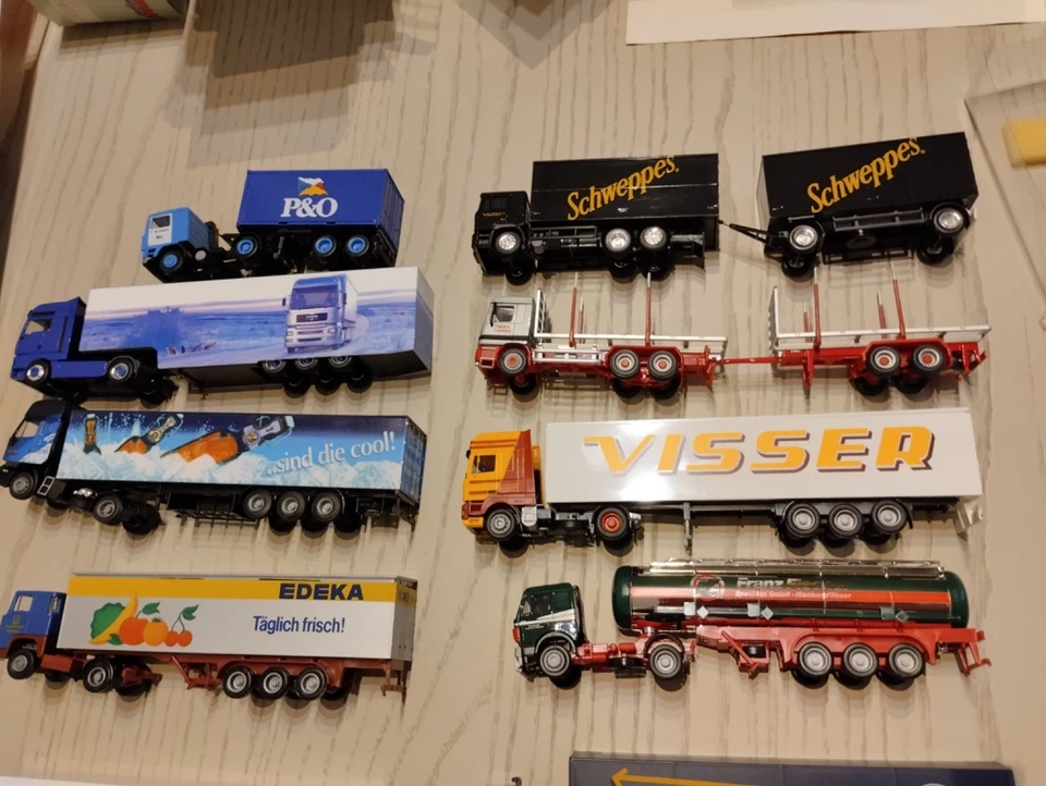 1/87 KONVOLUT LKW 16 Stücke AWM HERPA ROSKOPF ASG EDEKA FISCHER SCHUON BALDO... - Immagine 3 di 4