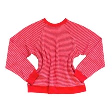 VTG Made in USA Paper Tag Red Striped Long-Sleeve Pullover Sweatshirt - Size M