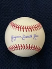 BEN KIMBALL RICE FULL NAME AUTOGRAPHED SIGNED RAWLINGS OML BASEBALL NY  YANKEES