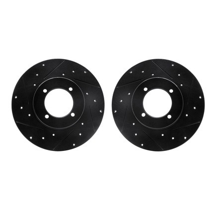 Dynamic Friction 8004-40043 - Drilled And Slotted Black Zinc Brake Rotor 4 Wheel Set - View #10