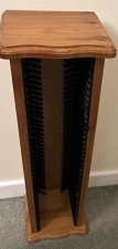 Vintage 1999 Solid Pine Wood CD Storage Rack Tower Holds 40 CDs 27” Tall