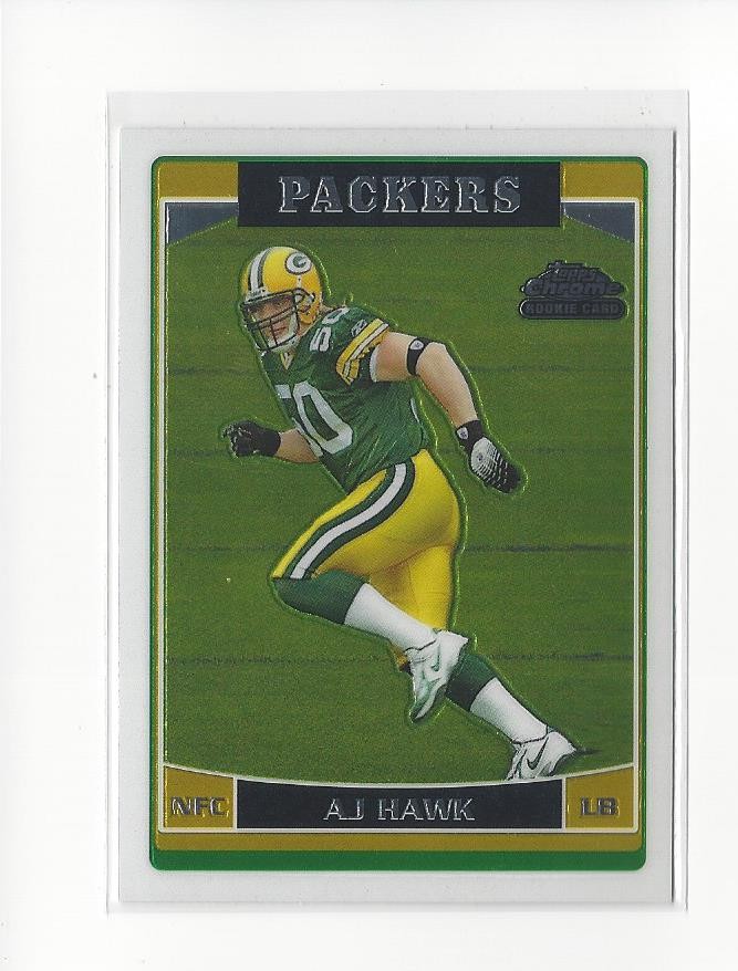 2006 Topps Chrome #222 A.J. Hawk RC Rookie Packers