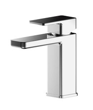 Nuie Windon Chrom Mini Mono Waschtischarmatur mit Druckknopf Ablaufgarnitur