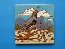 Quail Birds Southwestern Earthtones Trivet Hanging Ceramic Art Tile 6"x6" O94