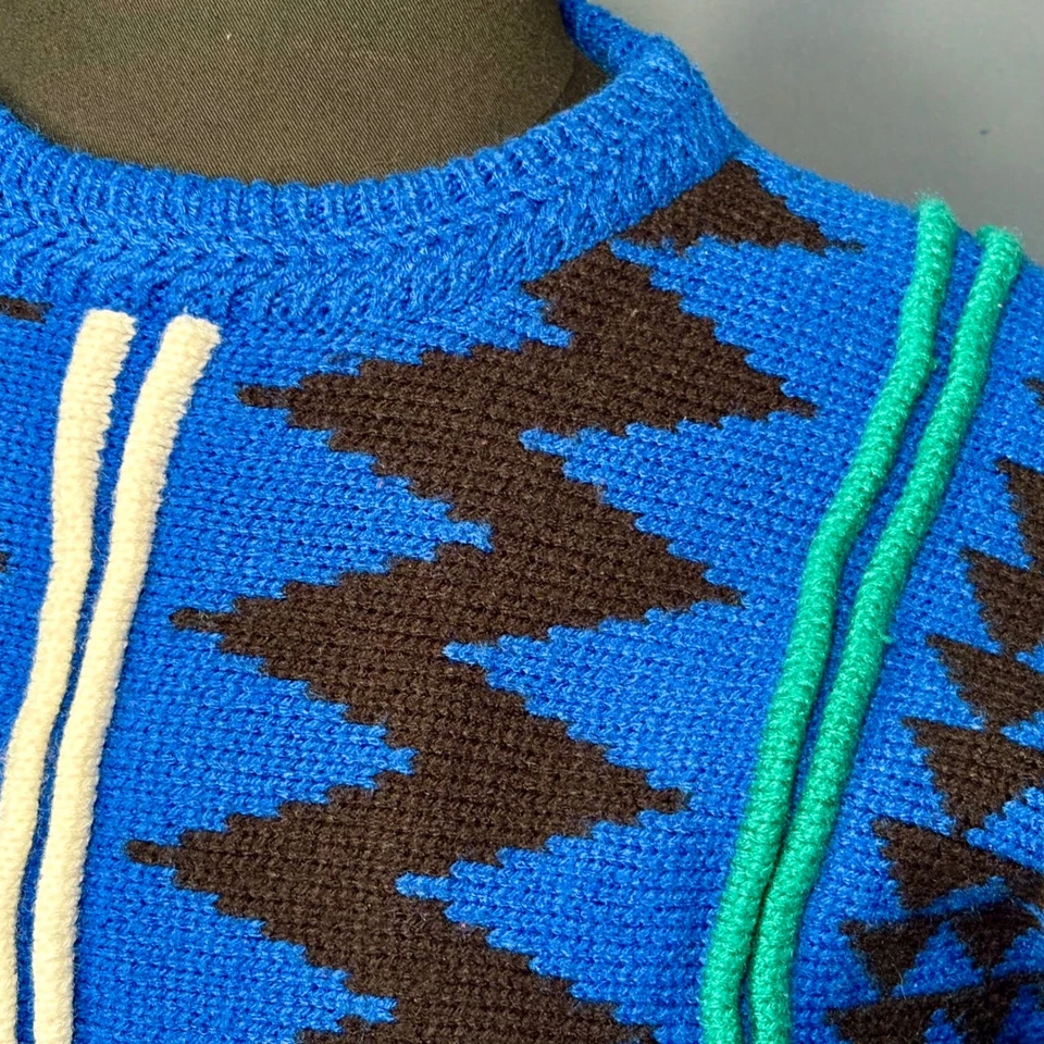 Suéter de hormigón vintage años 80 mediano (se adapta a pequeño) | estilo cosby geométrico retro Foto 4 de 4