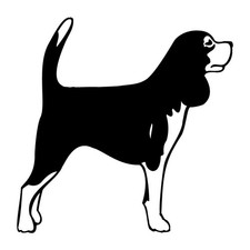 Beagle Dog Det Decal Sticker Black Die Cut Vinyl
