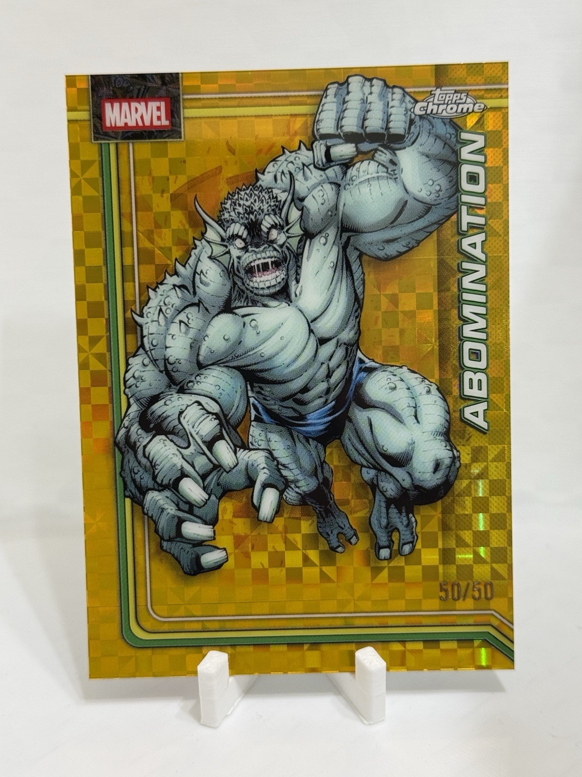 2026 Topps Chrome Marvel Abomination Gold X-Fractor #001 Bookend 50/50 SSP