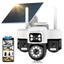 4K Solar Outdoor Security Camera WiFi PTZ 360  Night Vision QW6