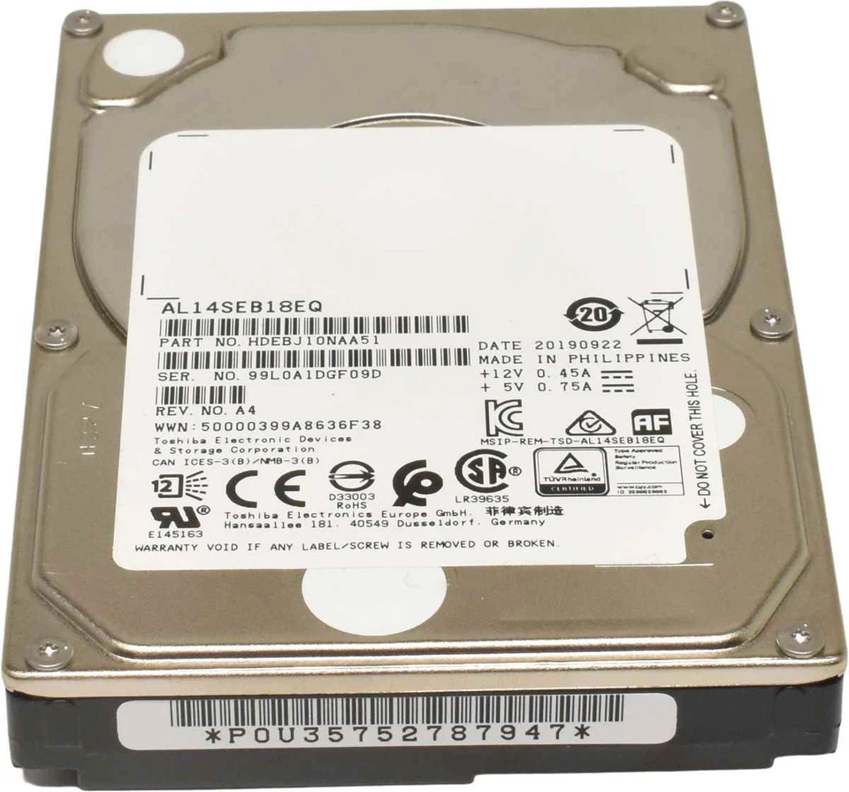 Toshiba 1.8TB 2.5" 10K 12G SAS Server HDD Festplatte AL14SEB18EQ - Bild 2 von 4