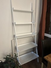 Habitat Jessie Ladder Shelf White Wood Bookcase 5 Shelves Shelving Wide Tall