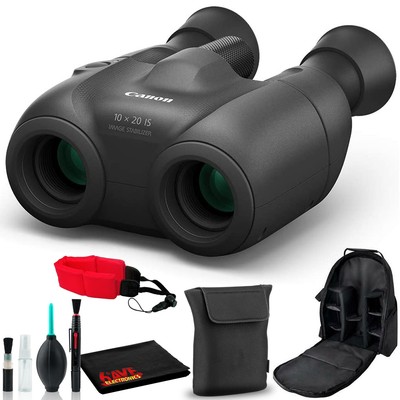 Canon 10x20 IS Image Stabilized Binocular with Backpack, Float Strap, and More