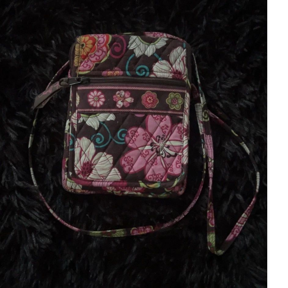 Dark floral print Vera Bradley crossbody bag with front zipper pocket, NWT Vera Bradley | Bags | Dark Floral Print Vera Bradley  main image 4