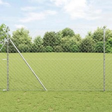 WALPLUS Silver Fence Posts Galvanised Steel for Wire Mesh Panels 10x1.6m