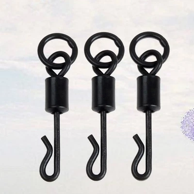 50 stücke Schwarz Angeln Rollenwirbel Hängen Snap Swivel Angelhaken - Bild 1 von 4