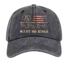 Vintage US Flag WE THE PEOPLE WANT NO KINGS Hat 1776 Independence Baseball Cap