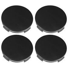 4 Pcs Universal 65mm OD 63mm ID 4 Clips Wheel Tyre Center Hub Caps Cover Black