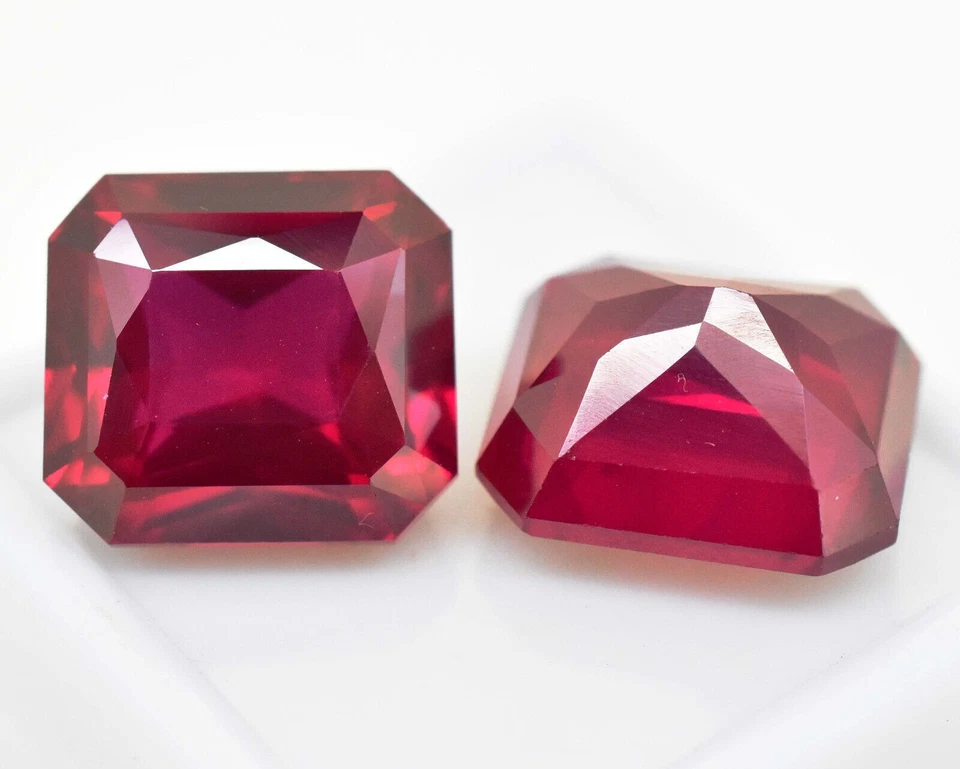 26.40 Ct Natural Red Ruby Princess Cut Gemstone Pair - Image 3 of 4