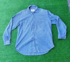 Vintage Levis Denim Striped Long Sleeve Silver Tab 1997 Shirt Men's Size Large