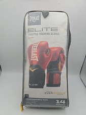 Everlast Elite Pro Style Training Boxing Gloves Red 14 oz. Breathable NEW