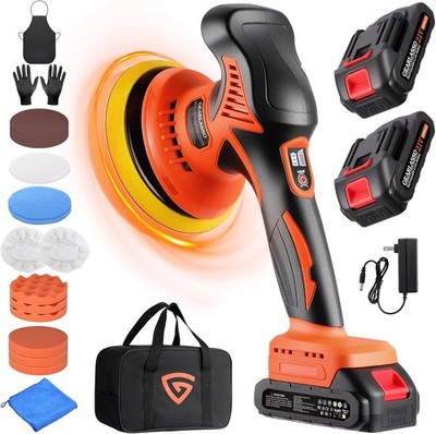 Car Buffer Polisher, 8 Variable Speed Car Polisher 2800-6000RPM Cordless Car