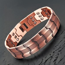 Copper Bracelet for Men, 3X Strength Magnetic Therapy Cooper Bracelet with Po...