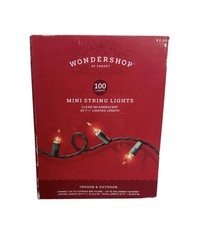 Wondershop LED Mini Christmas String Lights, 100ct with Green Wire A6