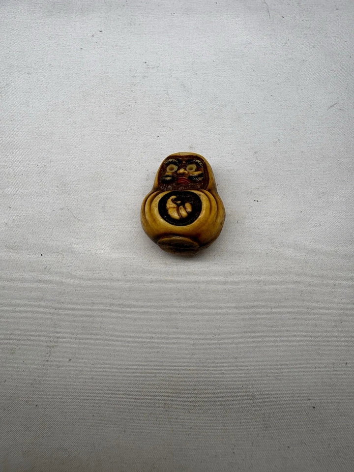 Vtg Celluloid Japanese Kobe Pop Out Eyes Charm Tan Brown Hand Carved - Image 4 of 4