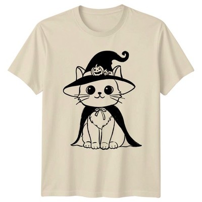 Süße Hexe Katze T-Shirt Hexenkätzchen Halloween Halloween Geschenk für Sie und Ihn