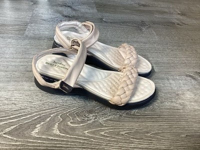 Jambu Womens Size 7 M Vicky Tan Leather Braided Wedge Slingback Sandals Slip On
