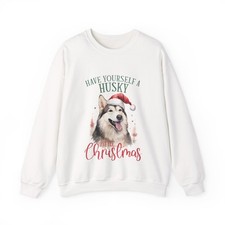Husky Christmas Sweatshirt Siberian Husky Xmas Snuggle Pups Cozy Sweaters