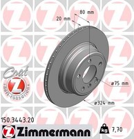 2X Zimmermann Bremsscheibe Coat Z 150.3443.20 FüR X5 E53 BMW