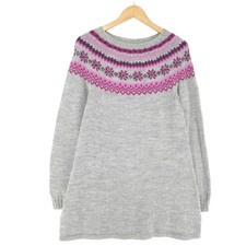 Vintage Nordic Jumper Sweater Norway Grey Fair Isle Wool Ll0 Size S