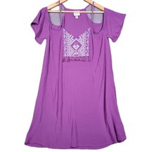 KNOX ROSE Dress Womens Medium Embroidery Tassel Off The Shoulders Flutter Sleeve