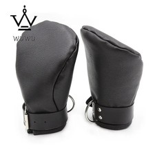 Puppy Bdsm Mittens Mitt,Leather Gloves Dog Paw Palm, Padded Handcuffs Bondage