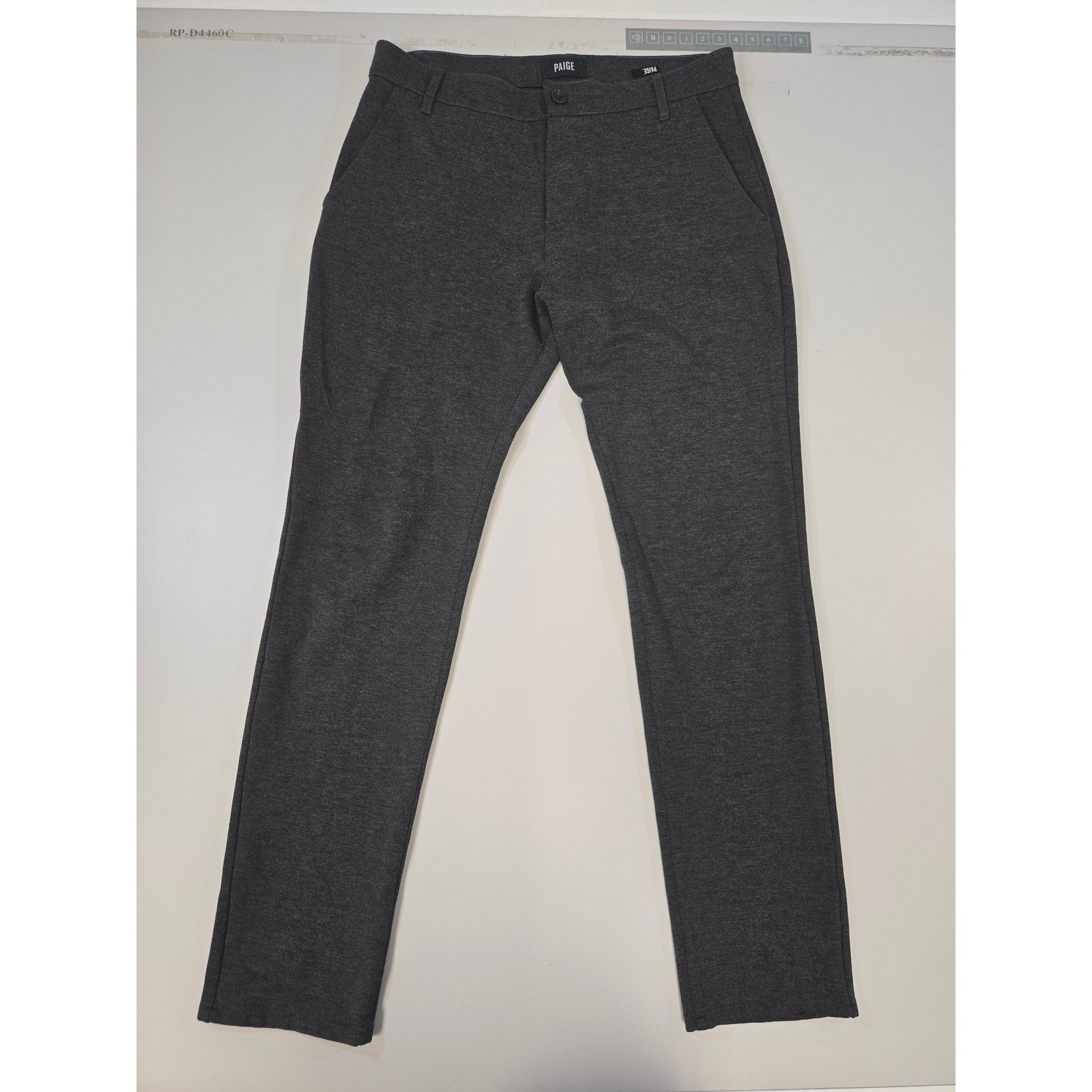 Paige Fraser Trousers Mens 34 Iced Black Heathered Knit Slim Fit Pants M817374