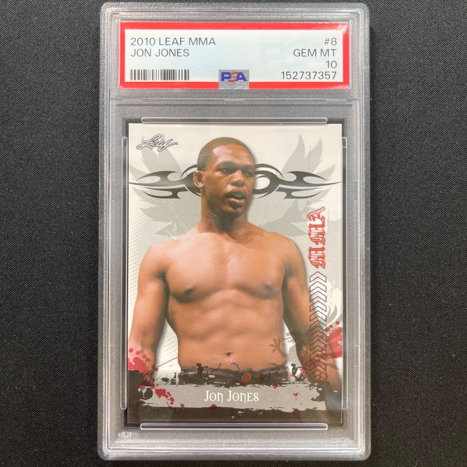 Jon Jones #8 PSA 10 2010 Leaf MMA UFC Light Heavyweight Champion Fighting Sport view 1