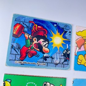 1985 Nintendo Famicom Vintage Menko Card 4pc Set Mario Bros Donkey Kong Jr AMADA