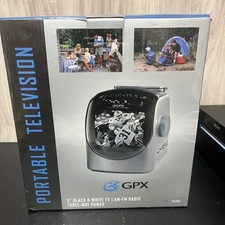 GPX 5" Portable Black White Portable TV AM / FM Radio Model TVP2 open box